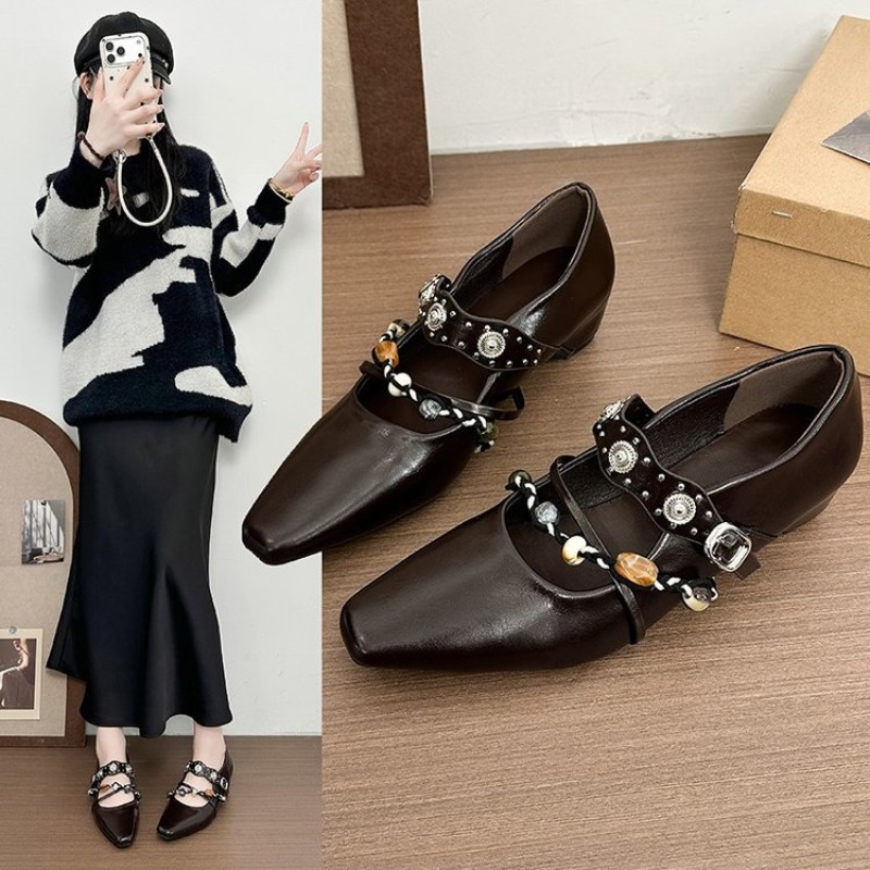 Street Fashion Styles - Sepatu Mary Jane Retro Baru untuk