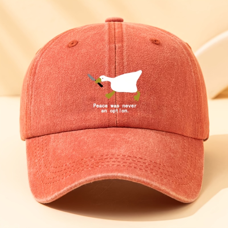 Bucket Hat Embroidered - Topi baseball bermotif angsa modis topi