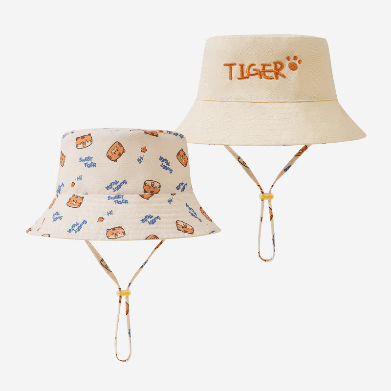 Bucket Hat Embroidered - Topi ember bayi bordir huruf, cetak