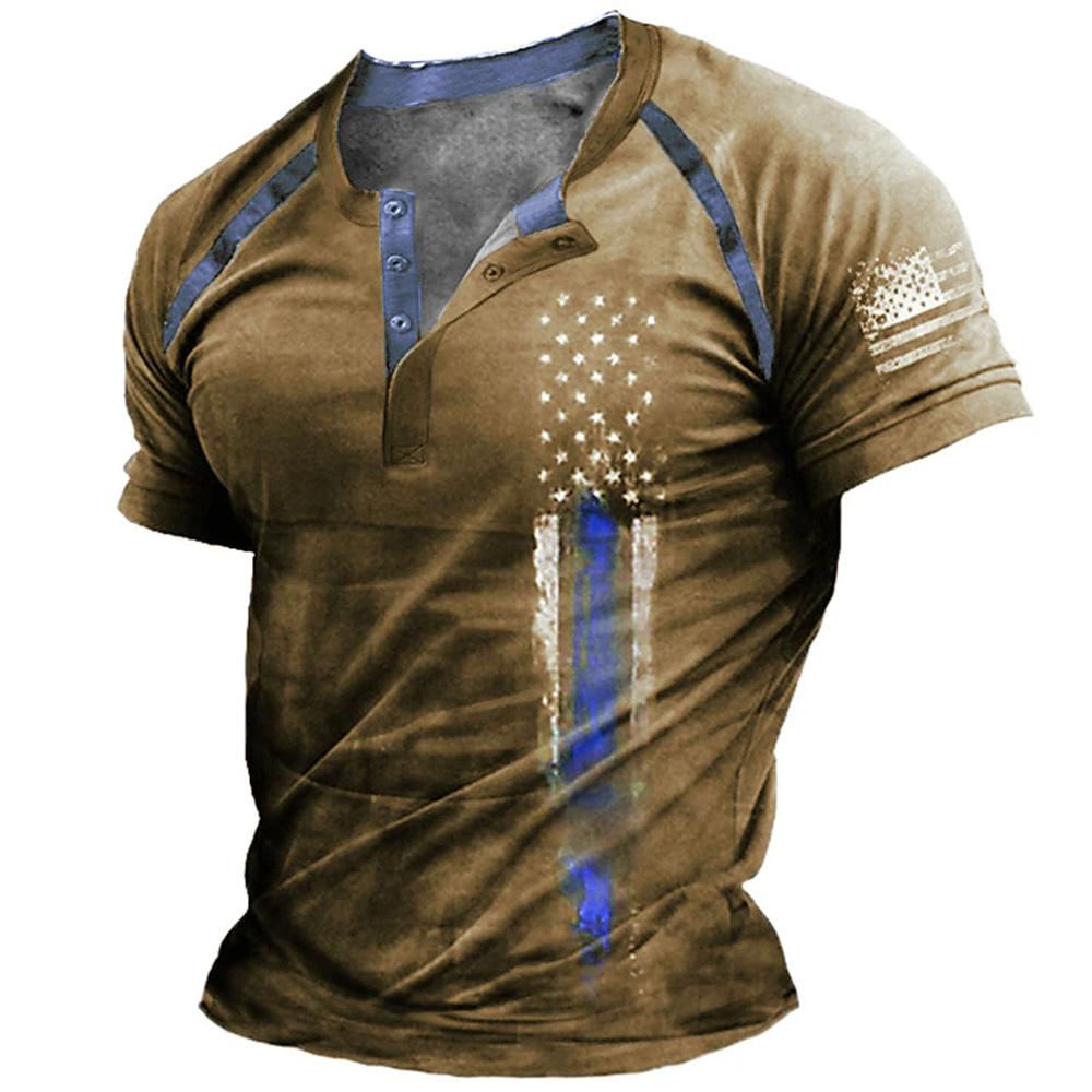 Street Fashion Vintage - Kaos Henry Pria Motif Bendera Amerika