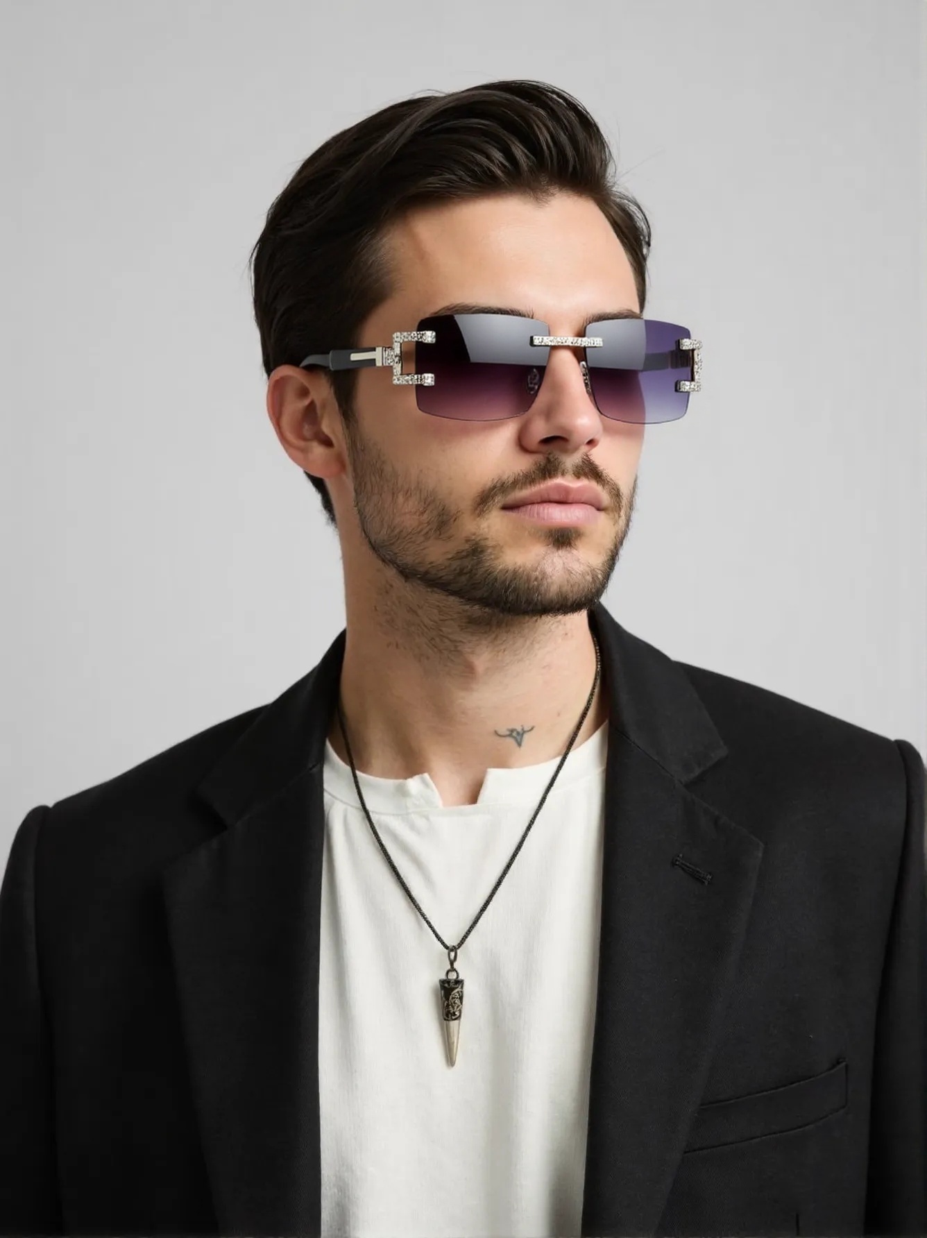 Street Fashion Glasses - Kacamata hitam modis retro kaki kayu