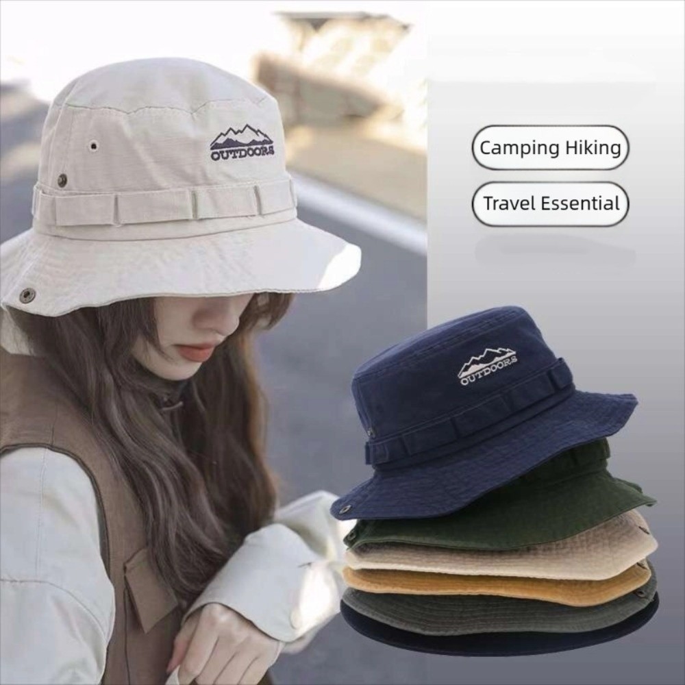 Bucket Hat Embroidered - Topi Mendaki Gunung Unisex, Topi Nelayan