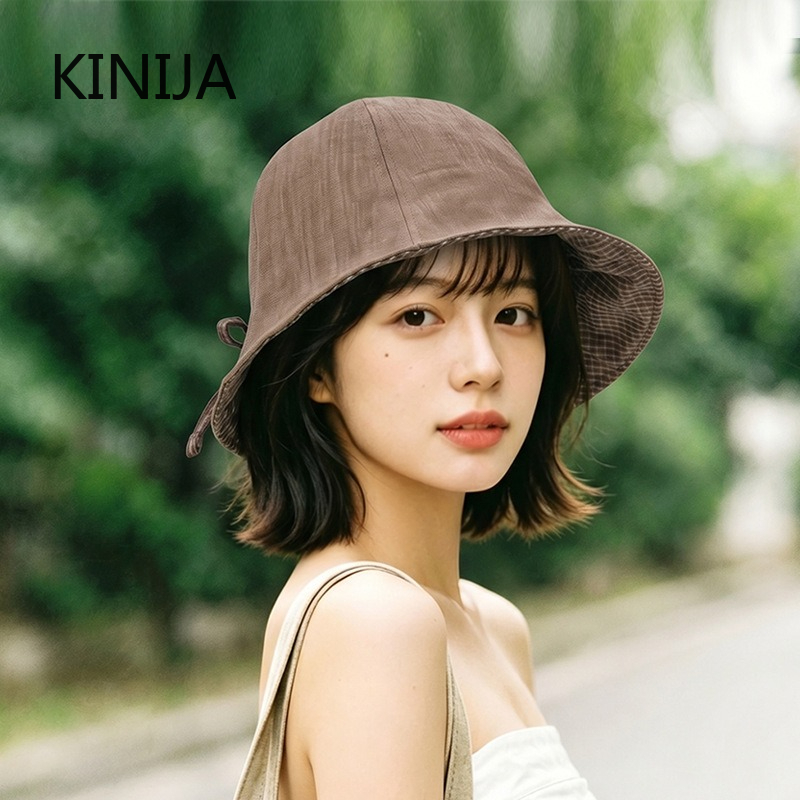 Topi Nelayan Wanita Kasual Ber - Bucket Hat Embroidered ulasan dan harga