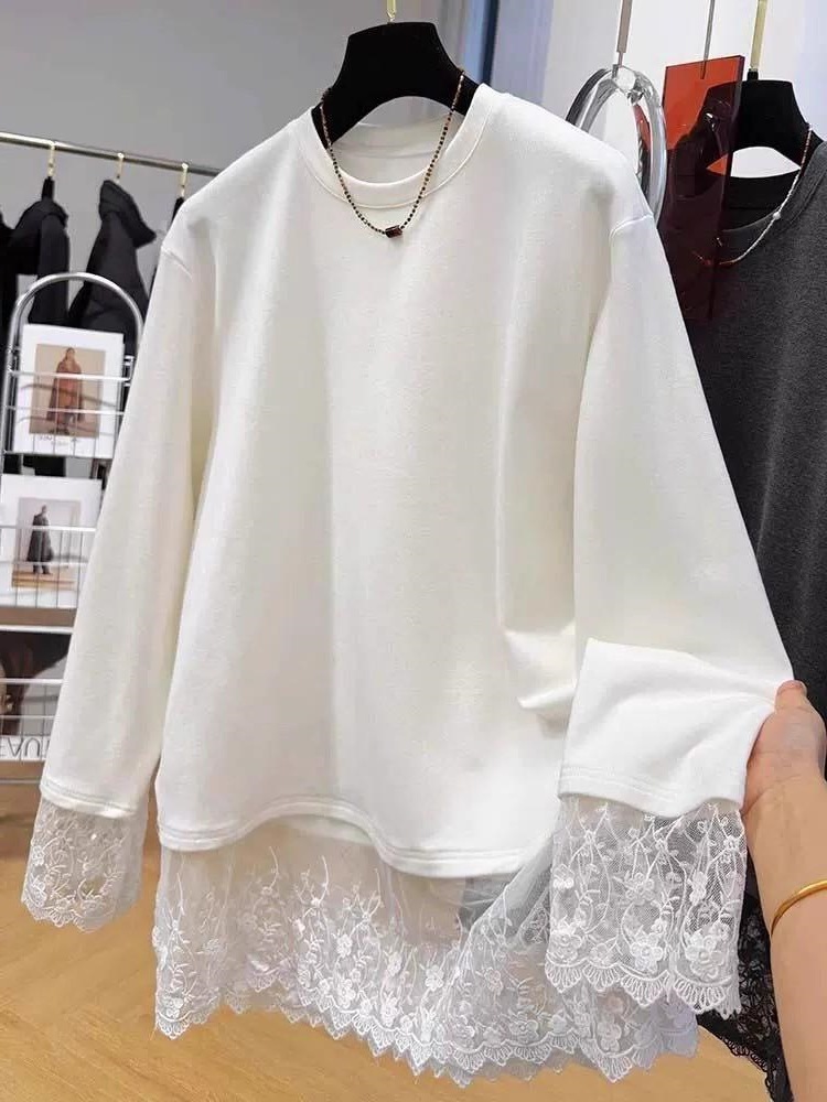 Kaos Wanita Lengan Panjang Ber - Longline Tee Oversized ulasan dan harga