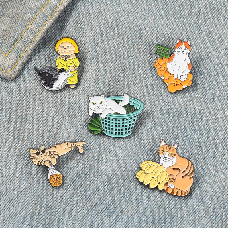 Lucu Street Stall kucing pin E - Street Fashion Vendors ulasan dan harga