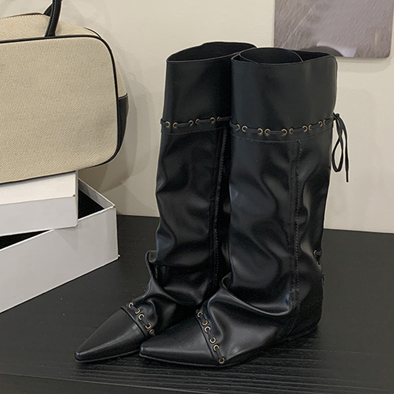 Liyke Sepatu Bot Setinggi Lutu - Street Fashion Vintage ulasan dan harga