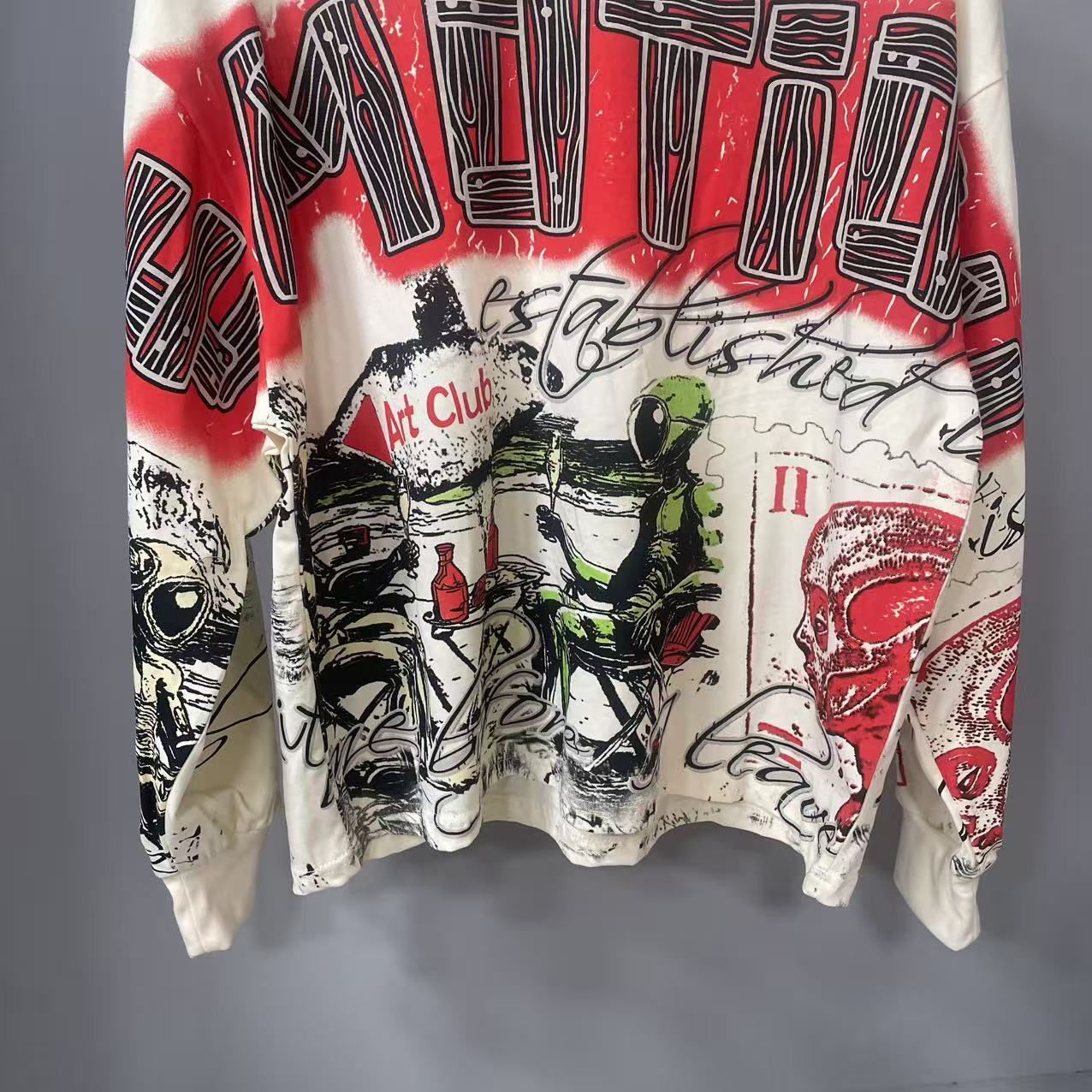 Kaos Lengan Panjang MIXED-EMOT - Street Fashion Vintage ulasan dan harga