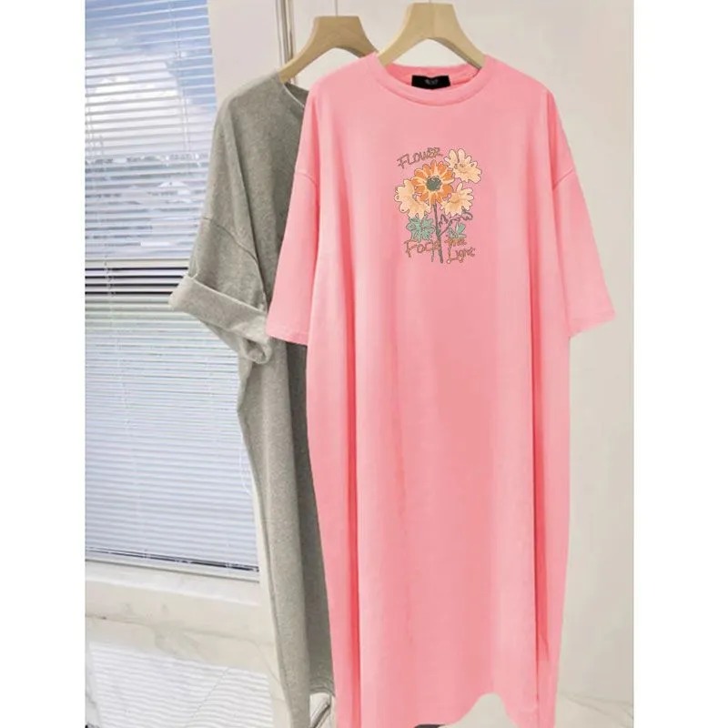 Gaun T-Shirt Oversize Wanita M - Longline Tee Oversized ulasan dan harga