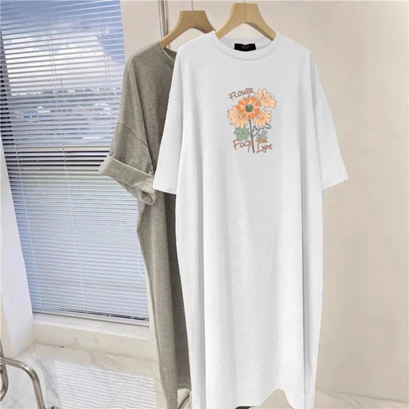 Gaun T-Shirt Oversize Wanita M - Longline Tee Oversized ulasan dan harga