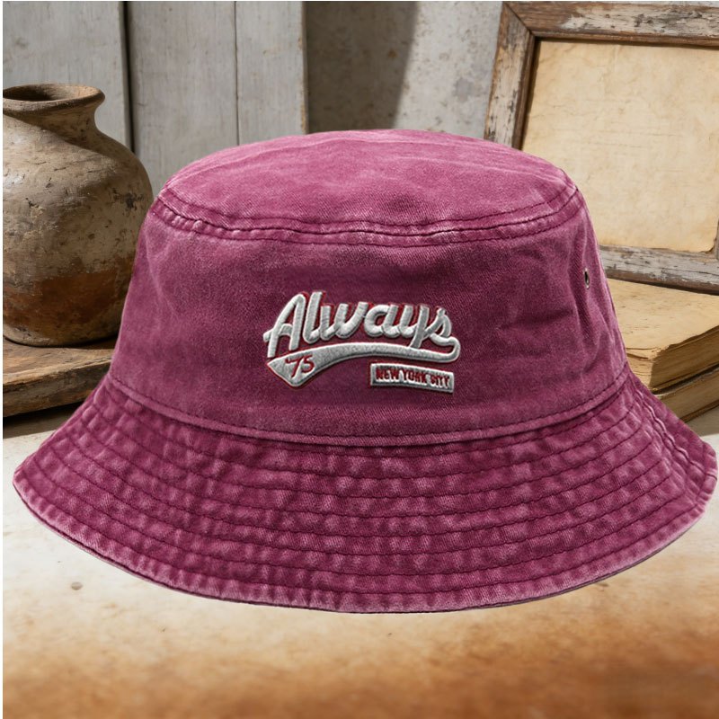 Topi Bucket Unisex Kasual Alwa - Bucket Hat Embroidered ulasan dan harga