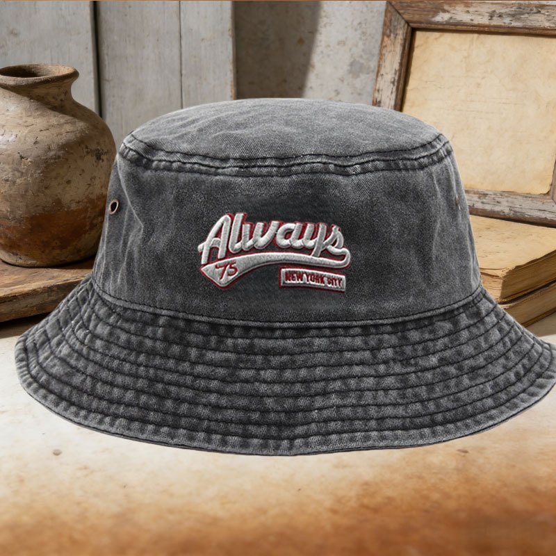 Topi Bucket Unisex Kasual Alwa - Bucket Hat Embroidered ulasan dan harga