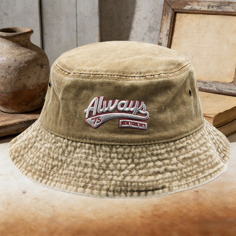 Topi Bucket Unisex Kasual Alwa - Bucket Hat Embroidered ulasan dan harga