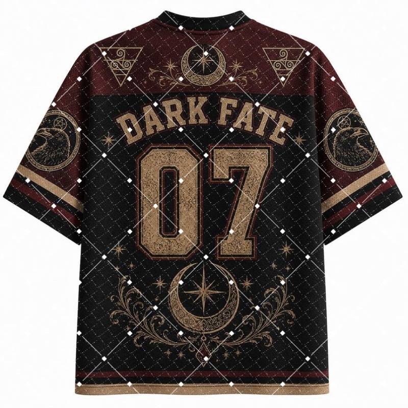 Kaos Jersey V-Neck Motif Dark  - Street Fashion Baggy ulasan dan harga