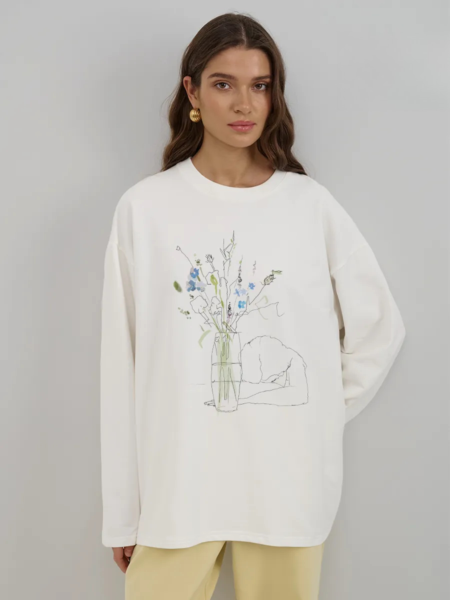Kaos Wanita Lengan Panjang Mus - Longline Tee Oversized ulasan dan harga