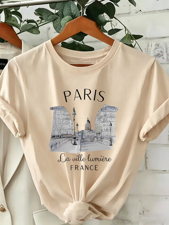 Kaos Wanita Berkerah Bulat Mot - Street Fashion Paris 2025 Trends ulasan dan harga