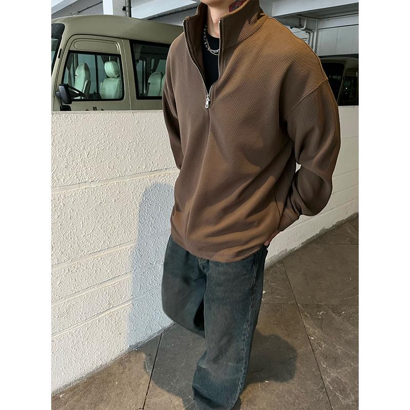 Kaus pria kerah tinggi, atasan - Longline Tee Oversized ulasan dan harga