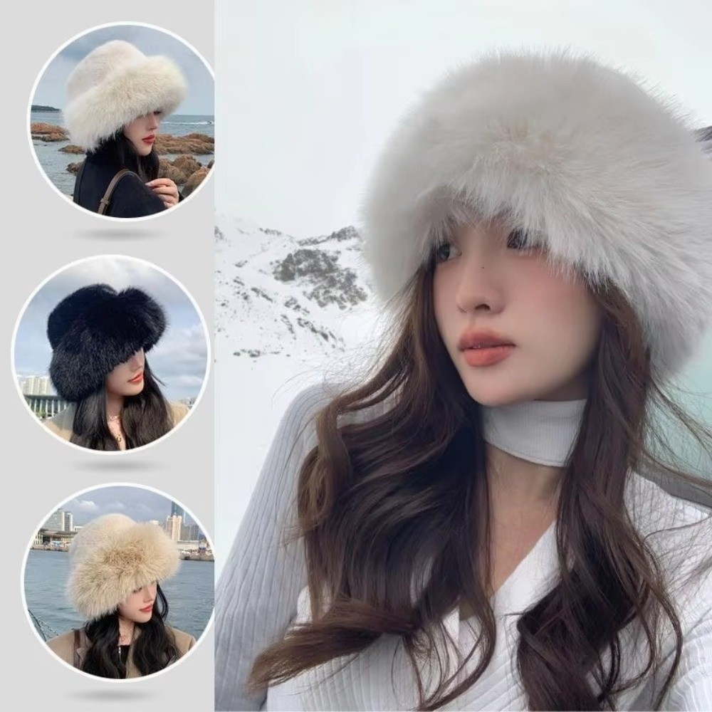 Topi Musim Dingin Bulu Halus B - Bucket Hat Embroidered ulasan dan harga