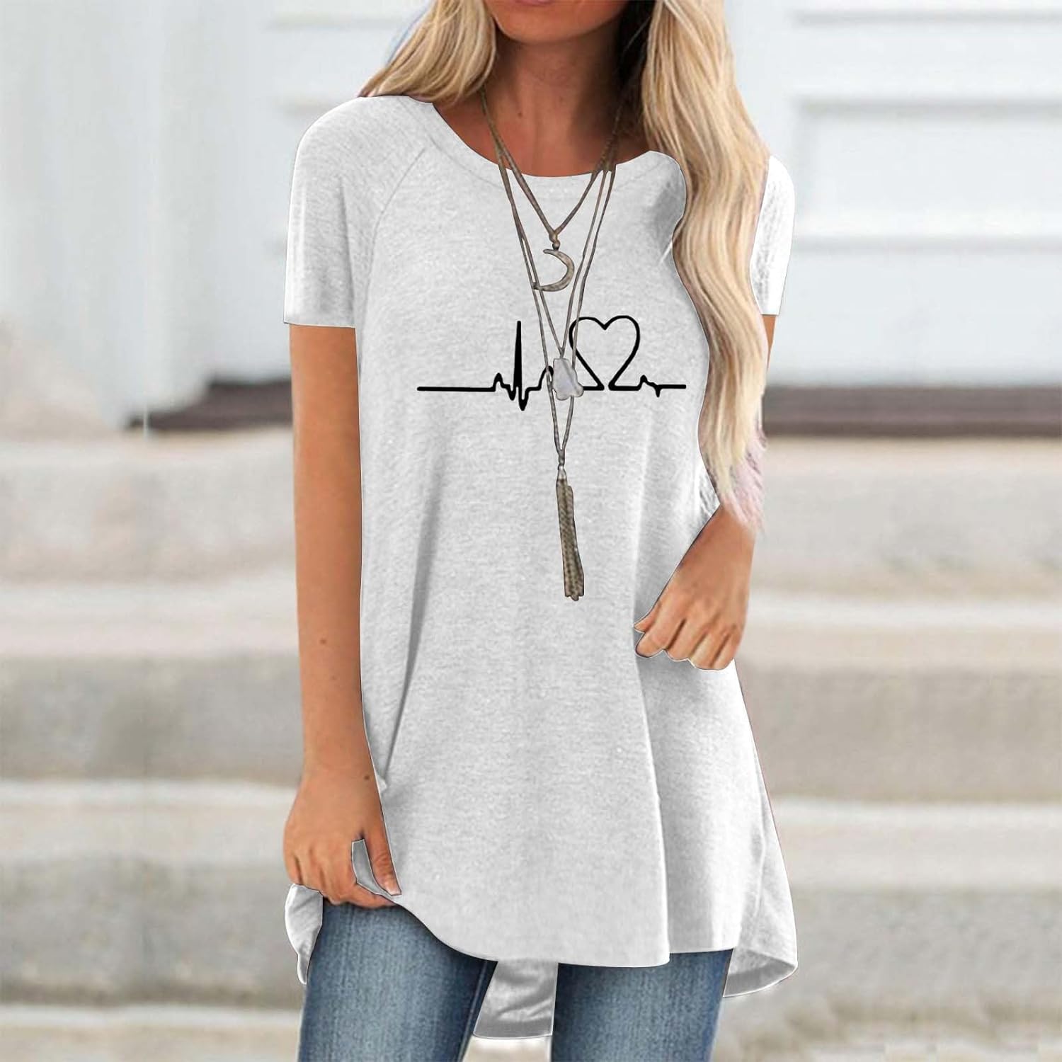 T-shirt motif 3D grafik cinta  - Longline Tee Oversized ulasan dan harga