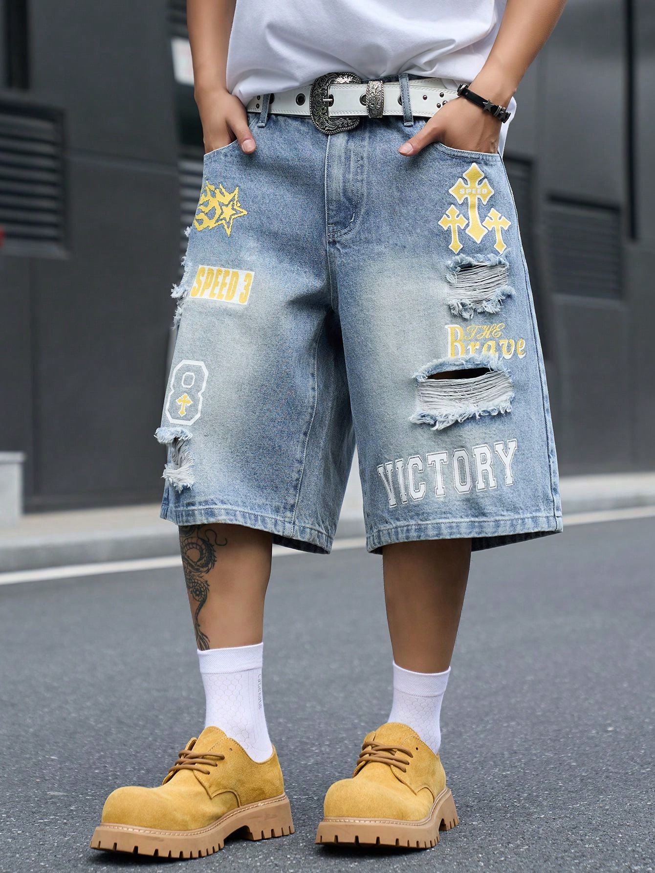 Celana Pendek Denim Pria Model - Street Fashion Baggy ulasan dan harga