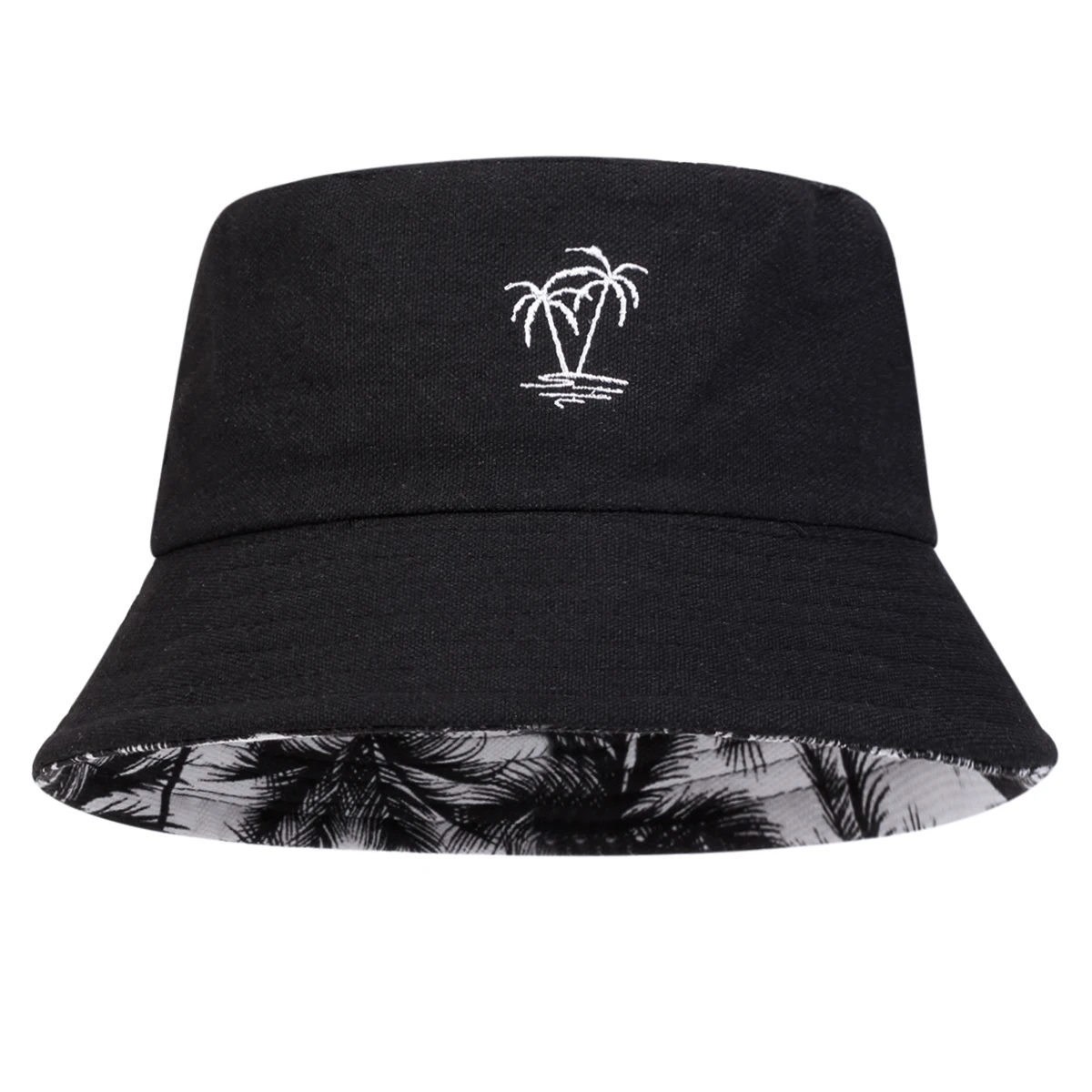Topi Bucket Bordir Pohon Kelap - Bucket Hat Embroidered ulasan dan harga