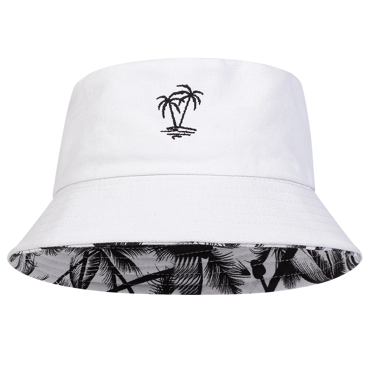 Topi Bucket Bordir Pohon Kelap - Bucket Hat Embroidered ulasan dan harga