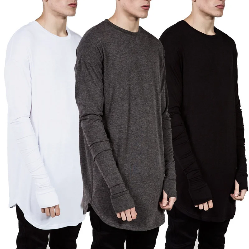 Kaos Lengan Panjang Pria Model - Longline Tee Oversized ulasan dan harga