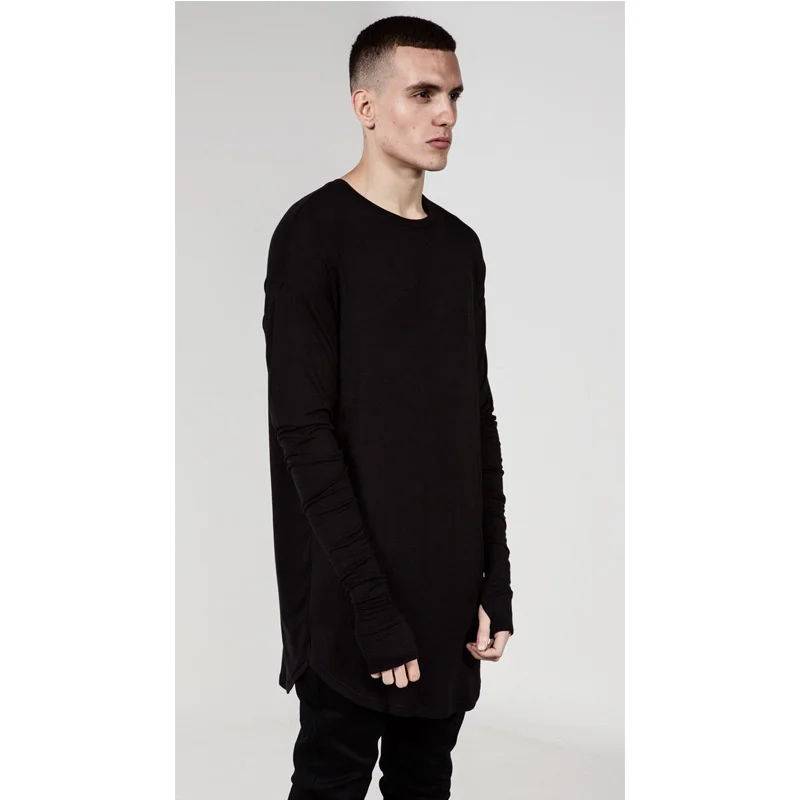 Kaos Lengan Panjang Pria Model - Longline Tee Oversized ulasan dan harga