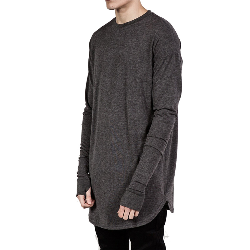 Kaos Lengan Panjang Pria Model - Longline Tee Oversized ulasan dan harga